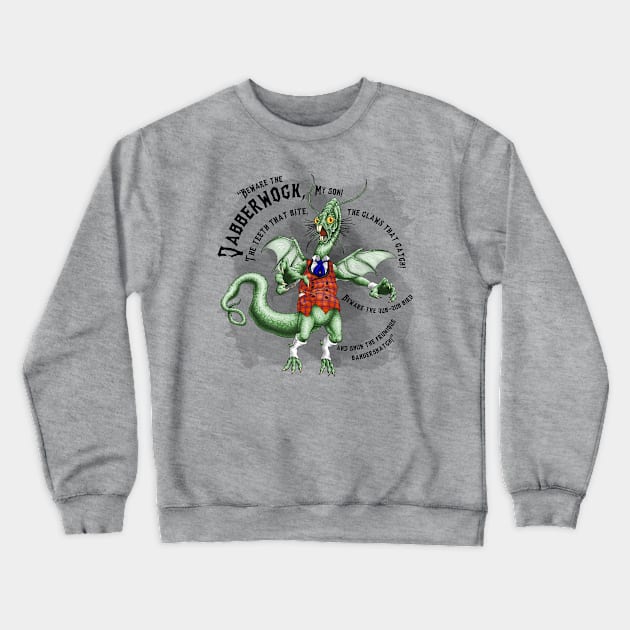 Jabberwocky-bk Crewneck Sweatshirt by Ladycharger08